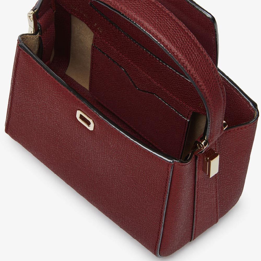 Valextra Borsa a tracolla Brera Micro | Pelle di vitello Millepunte | Bordeaux | Valextra Qualità Garantita