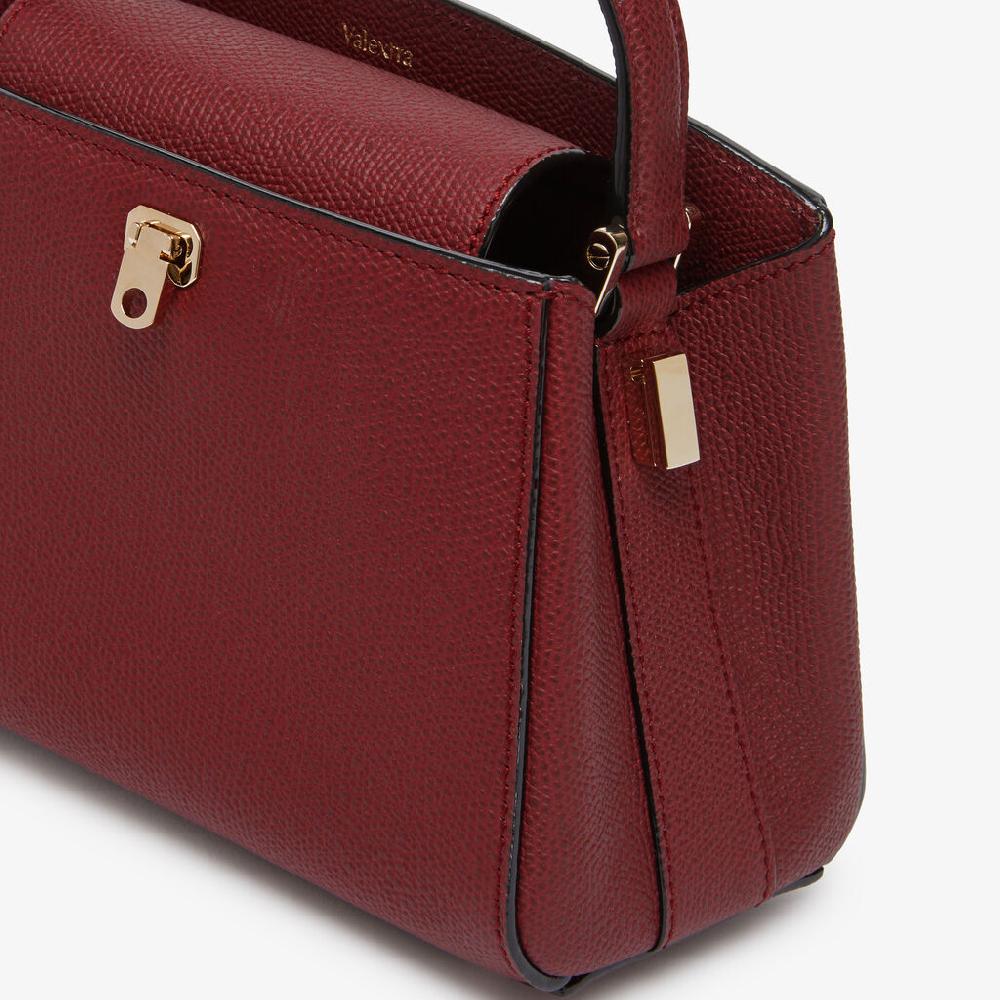 Valextra Borsa a tracolla Brera Micro | Pelle di vitello Millepunte | Bordeaux | Valextra Qualità Garantita