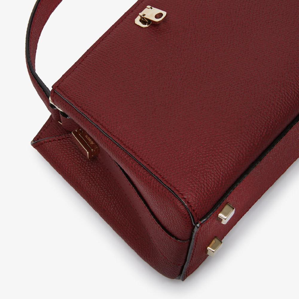 Valextra Borsa a tracolla Brera Micro | Pelle di vitello Millepunte | Bordeaux | Valextra Qualità Garantita