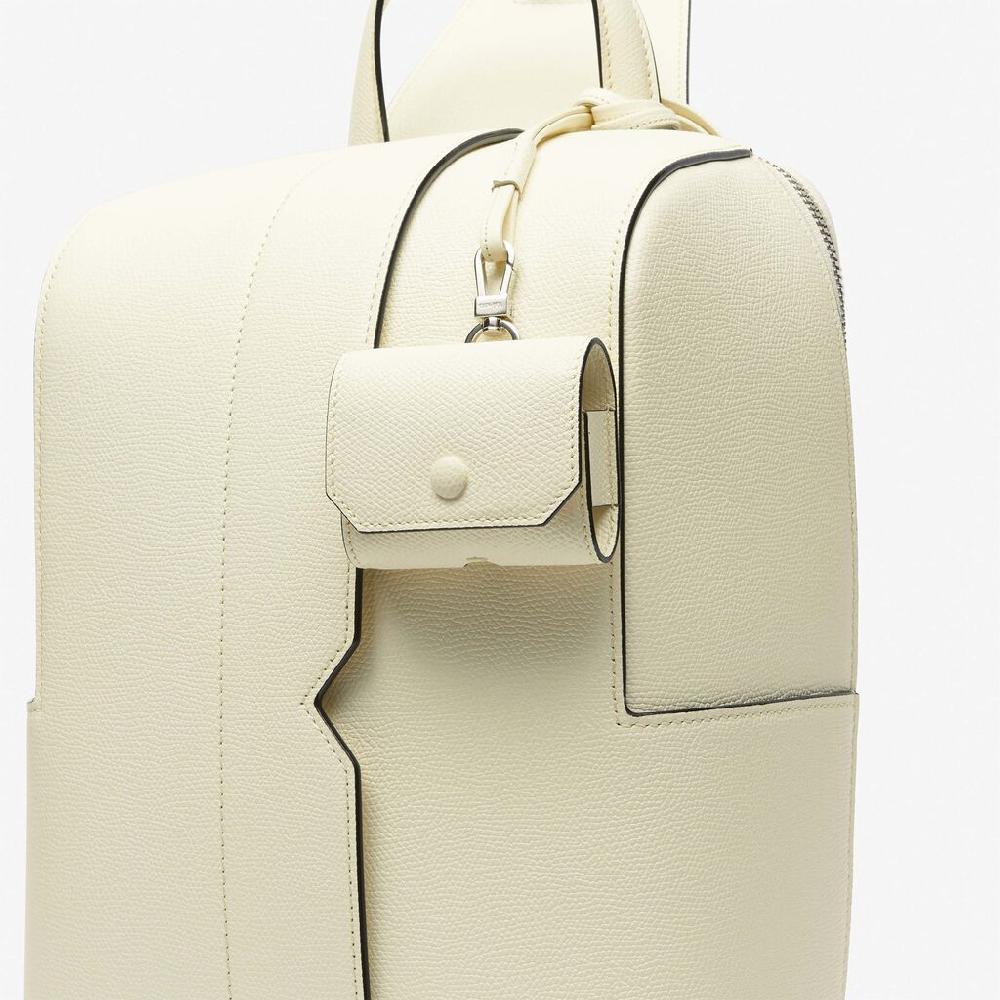 Valextra Porta Airpods Pro con Tracolla in Pelle Bianca | Valextra Smaltimento dello stoccaggio