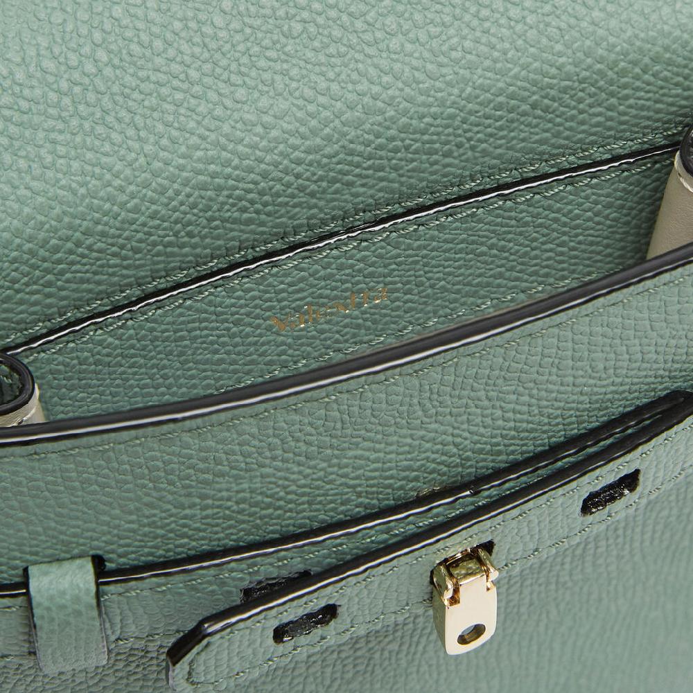 Valextra Borsa a Tracolla Brera B-Tracollina Slim Micro | Pelle di vitello Millepunte | Verde Eucalipto | Valextra Promozione Limitata
