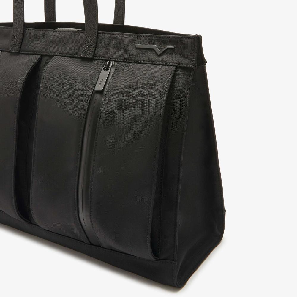 Valextra Borsa shopping in Nylon rigenerato e Pelle Nera | Valextra Shopping Online