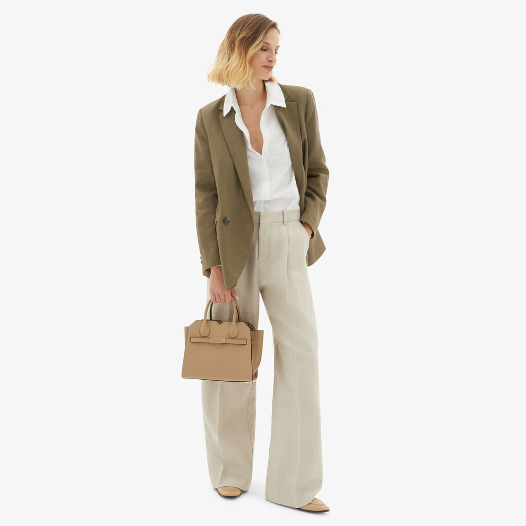 Valextra Borsa a mano da Donna in Pelle Beige di Lusso | Valextra Sconto