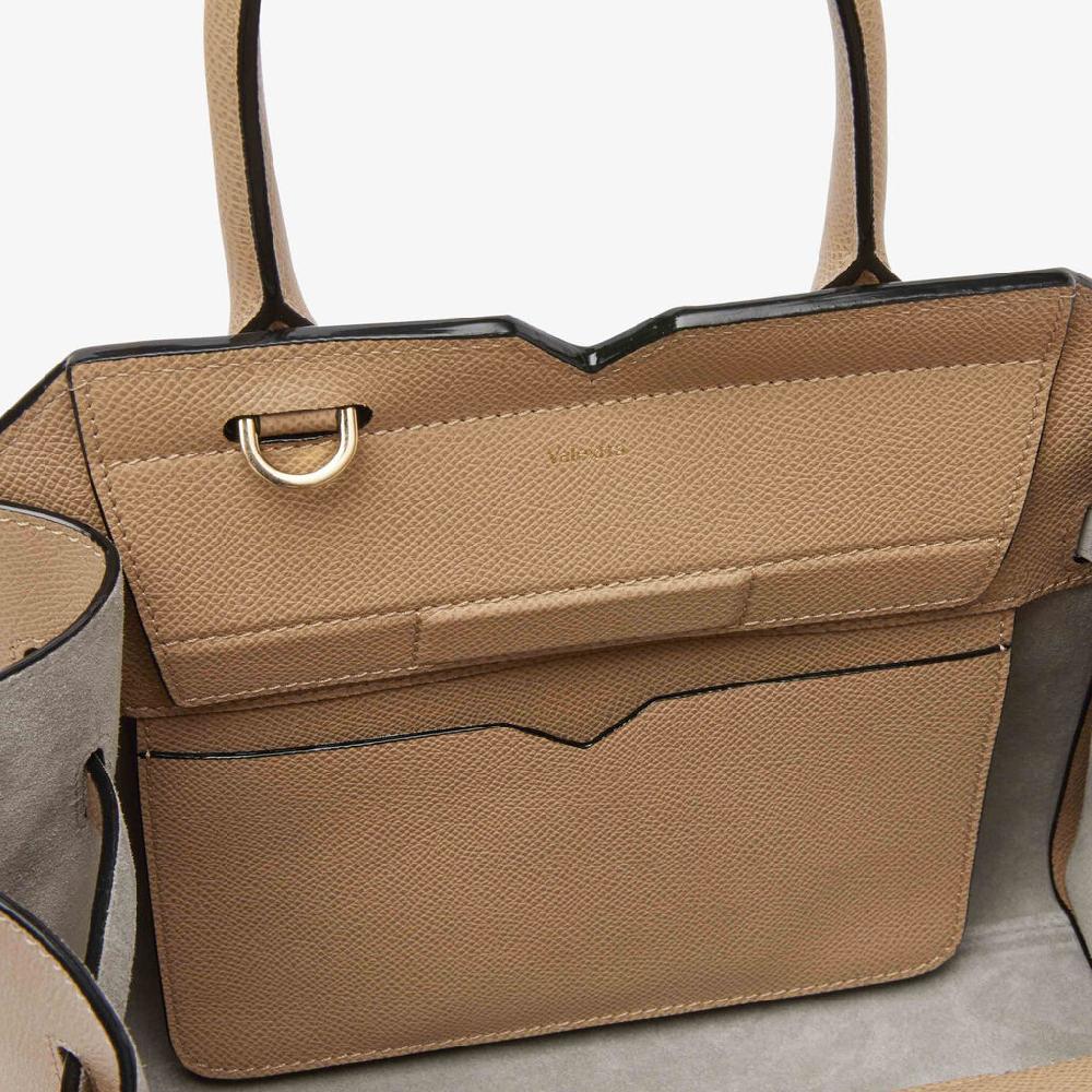 Valextra Borsa a mano da Donna in Pelle Beige di Lusso | Valextra Sconto