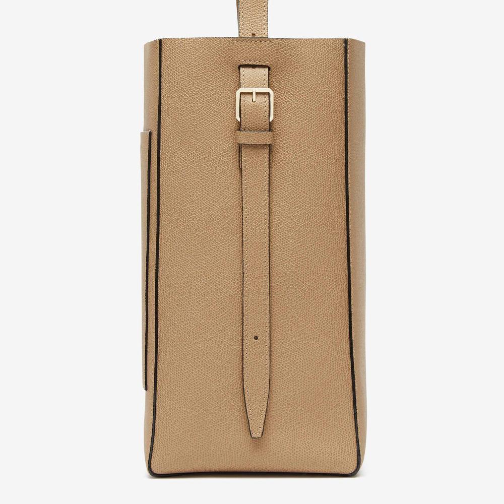 Valextra Borsa a secchiello da Donna in Pelle Beige | Valextra Soft Outlet