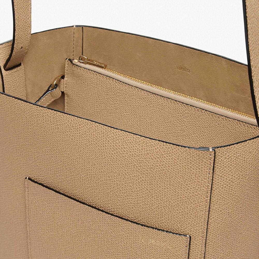 Valextra Borsa a secchiello da Donna in Pelle Beige | Valextra Soft Outlet