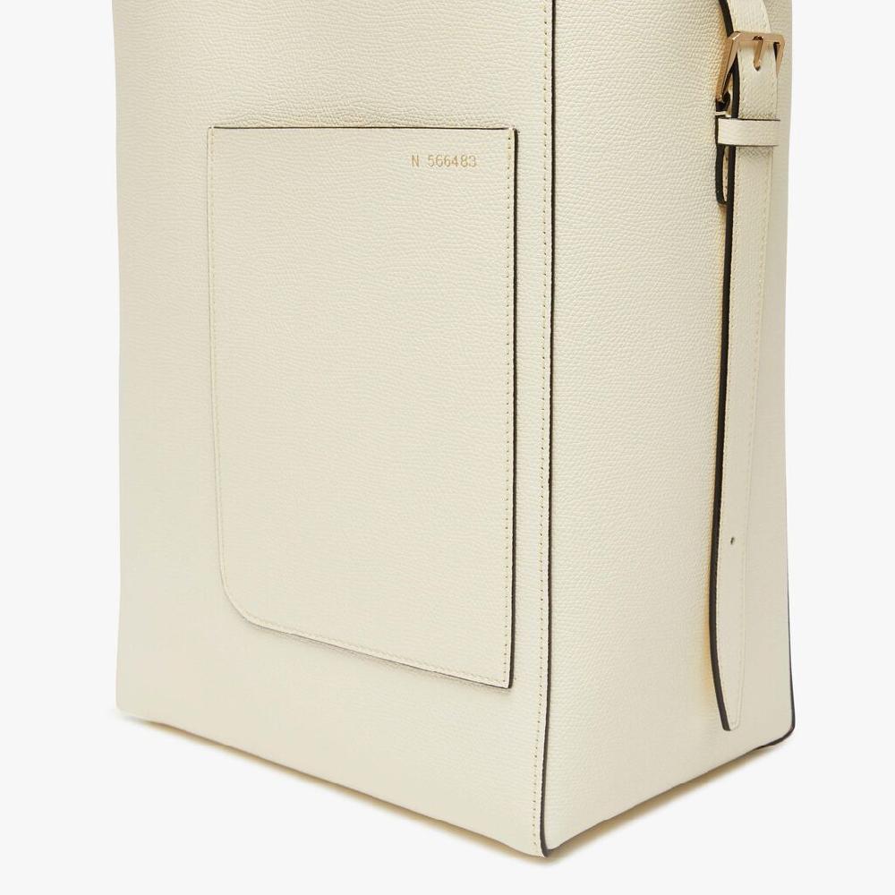 Valextra Borsa a secchiello da Donna Media in Pelle Bianca | Valextra Soft In Vendita