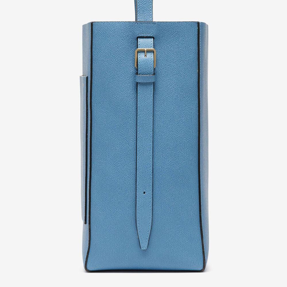 Valextra Borsa a secchiello da Donna Media in Pelle Azzurra | Valextra Soft Saldi