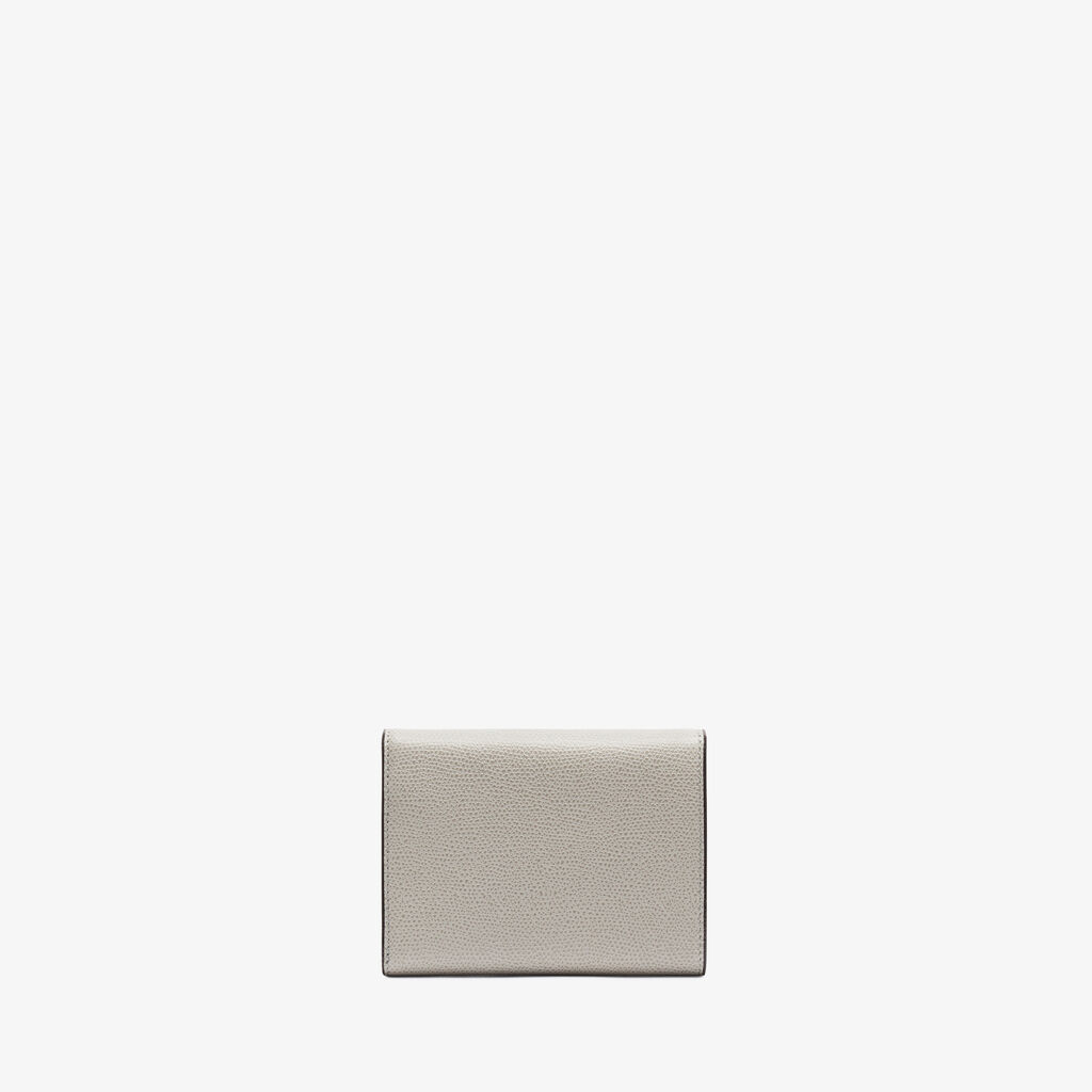 Valextra Portafoglio Iside Trifold | Pelle di vitello Millepunte | Grigio Cenere | Valextra Nuova