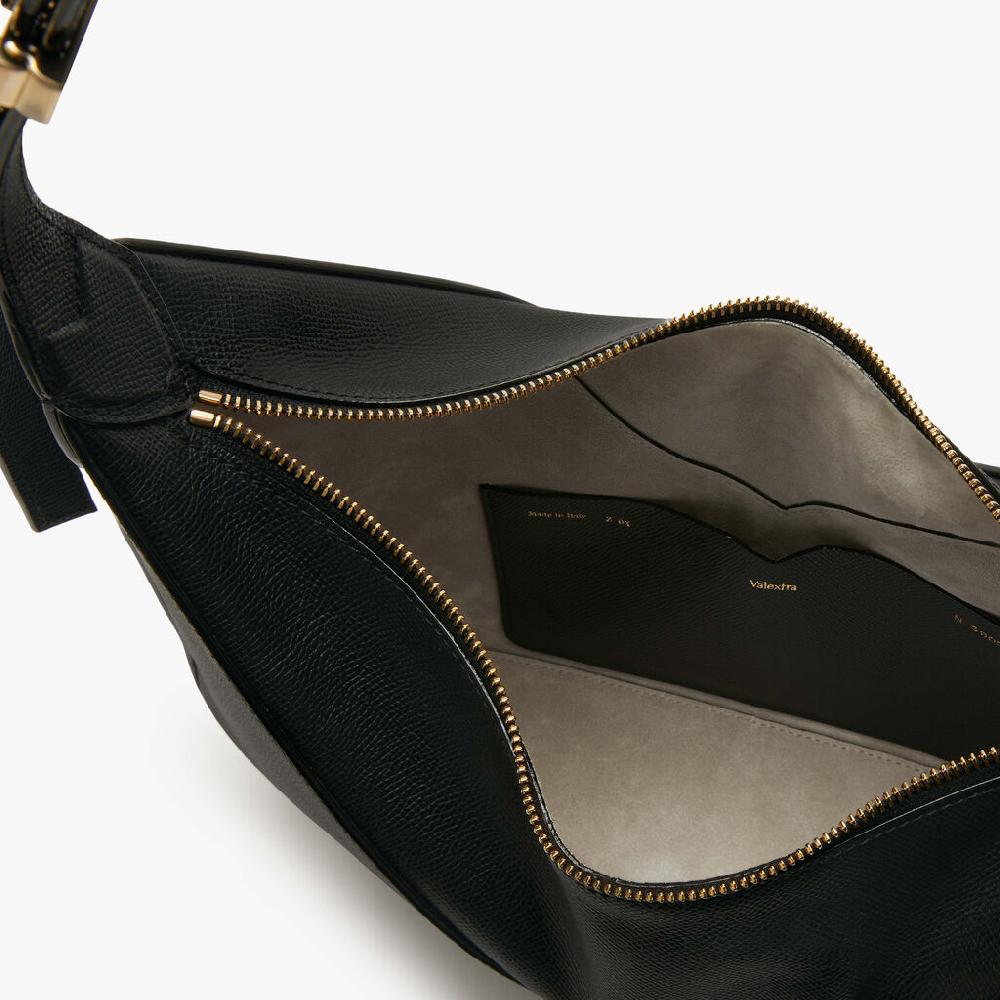 Valextra Borsa a tracolla hobo da Donna in Pelle Nera | Valextra Vivi Nuovo