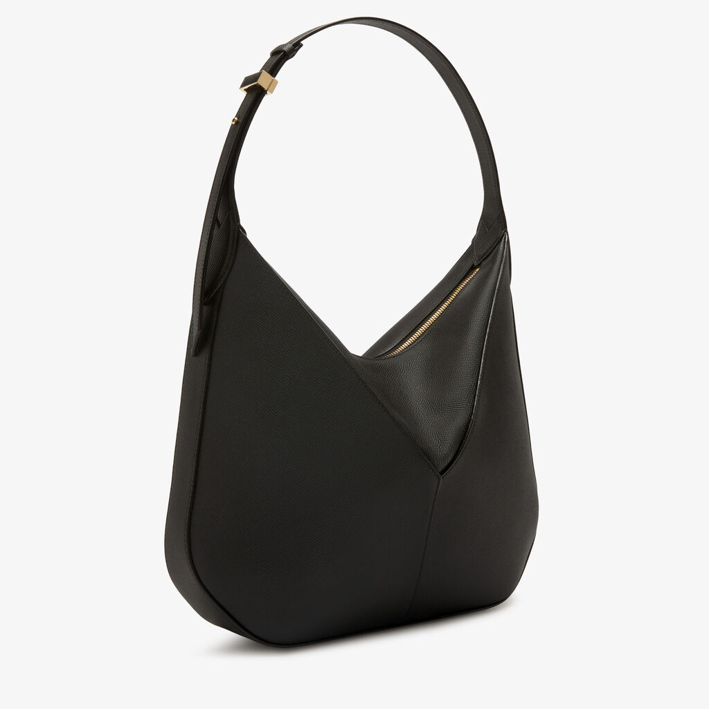 Valextra Borsa a tracolla hobo da Donna in Pelle Nera | Valextra Vivi Nuovo