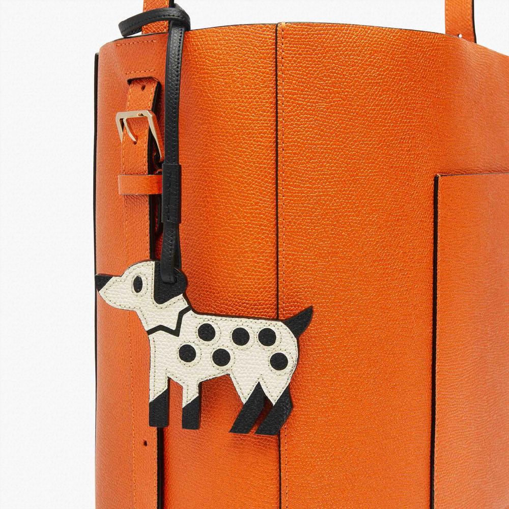 Valextra Charm cagnolino di Lusso in Pelle Bianca e Nera | Valextra Qualità