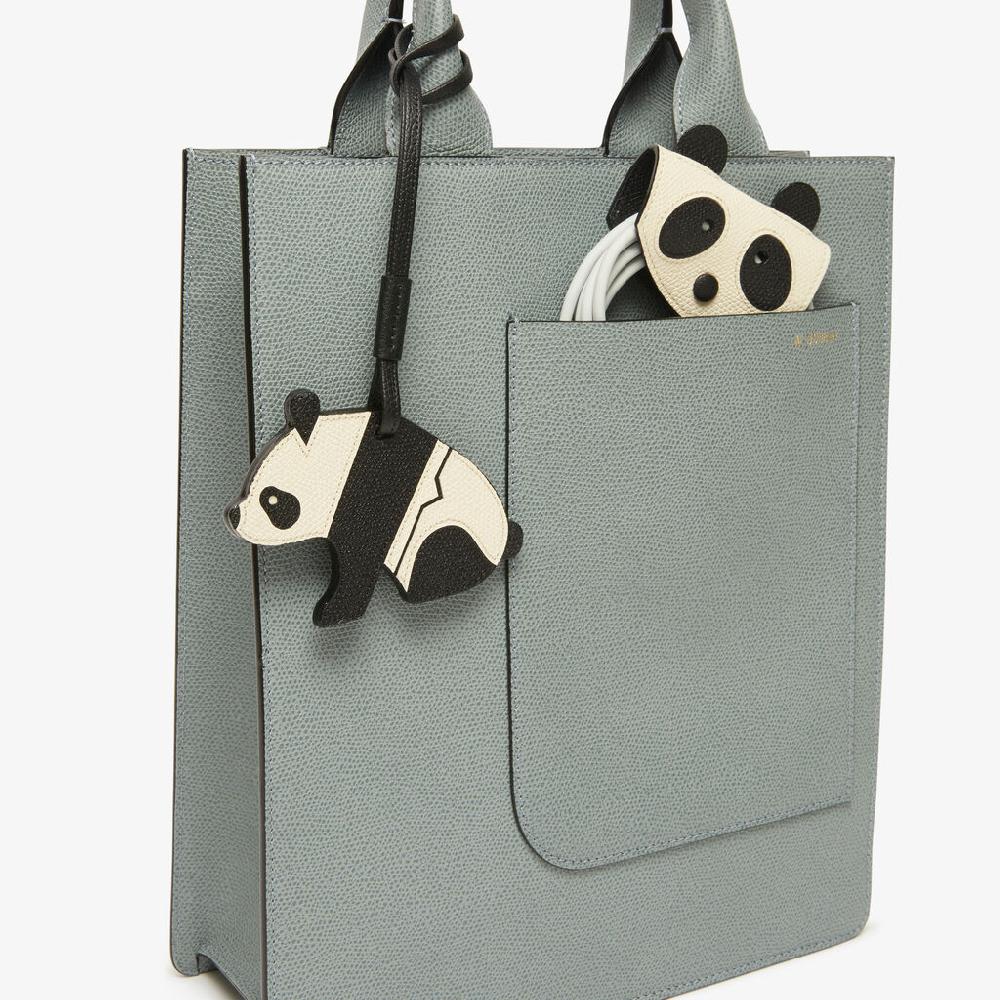 Valextra Charm per borsa Panda in Pelle Bianca e Nera | Valextra Promozione