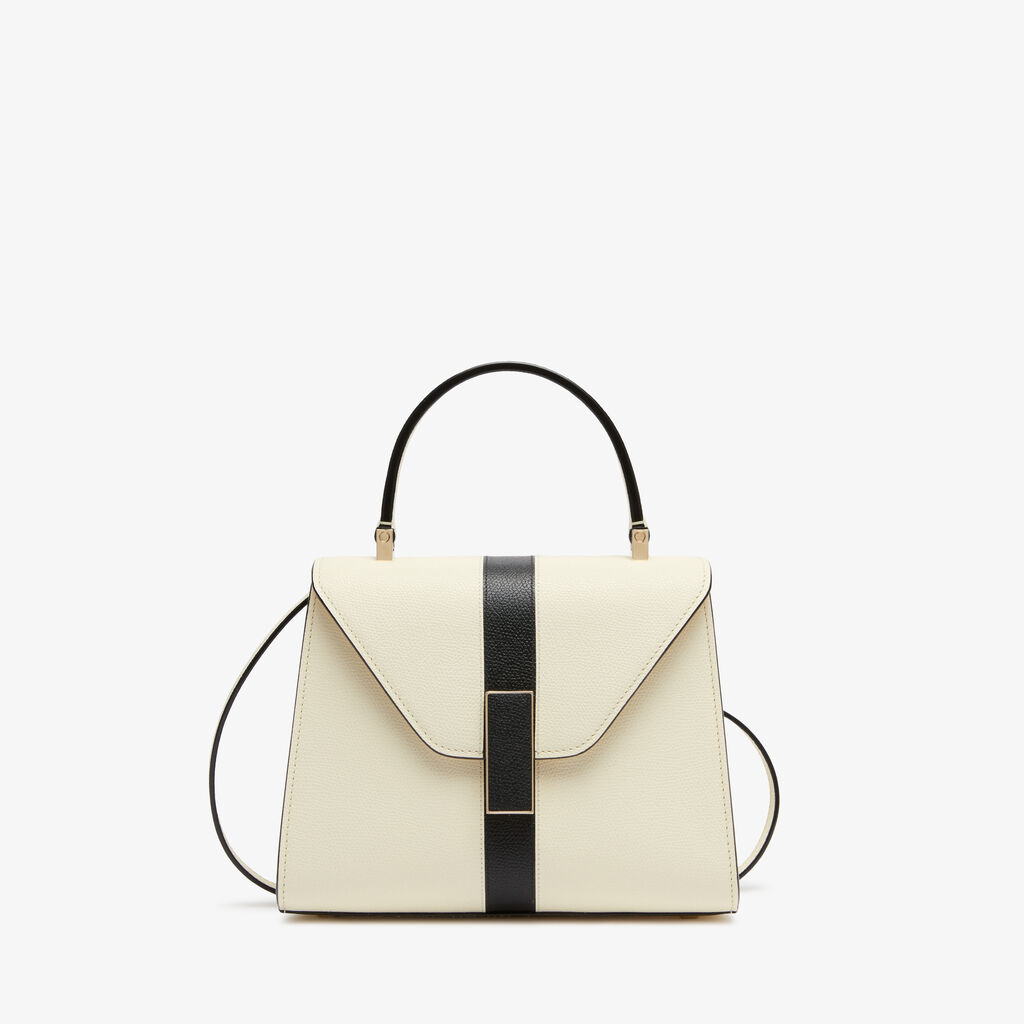 Valextra Borsa a mano Donna Lusso Pelle Bianca e Nera | Valextra Iside Qualità Garantita