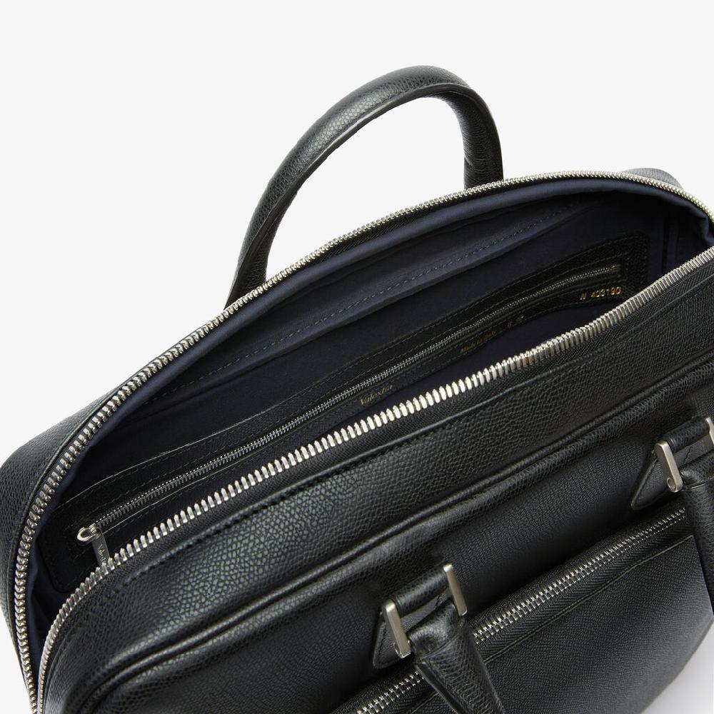 Valextra Borsa business Media in Pelle Nera | Valextra Avietta Shopping Online