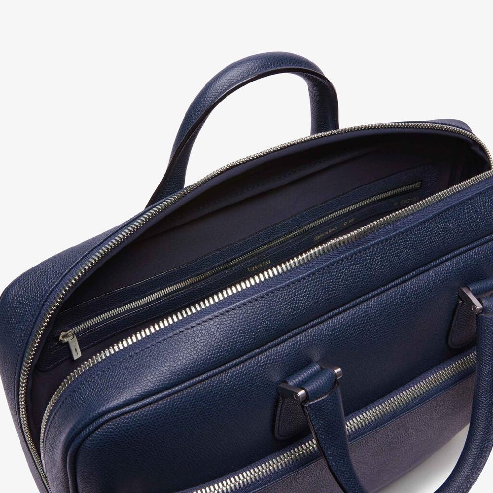 Valextra Borsa business Media in Pelle Blu | Valextra Avietta Sottocosto