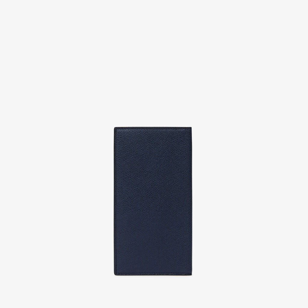 Valextra Portafoglio verticale bifold di Lusso in Pelle Blu | Valextra Novità