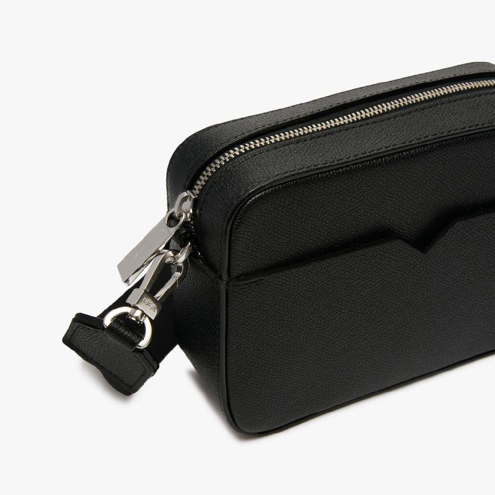 Valextra Borsa a tracolla da Uomo di Lusso Pelle Nera | Valextra V-Line Offerta