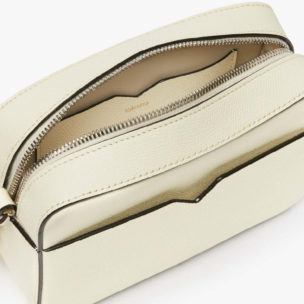 Valextra Borsa a tracolla da Uomo di Lusso in Pelle Bianca | Valextra V-Line Economico
