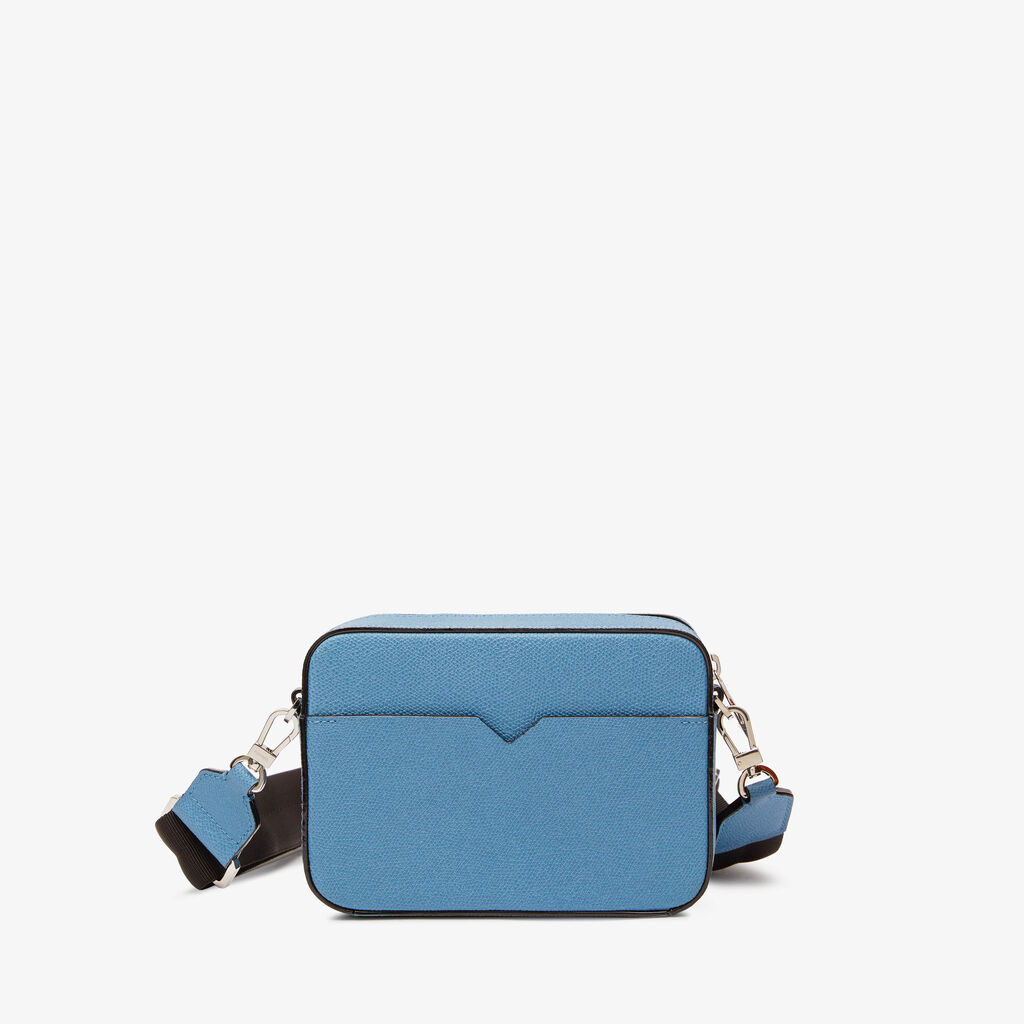 Valextra Borsa a tracolla Uomo di Lusso in Pelle Azzurra | Valextra V-Line Online