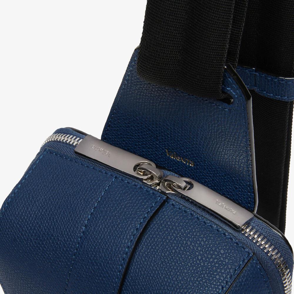 Valextra Zaino monospalla Uomo in Pelle Blu Zaffiro | Valextra V-Line Promozione