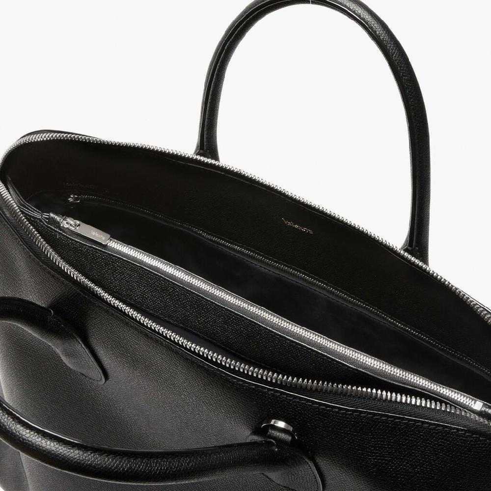 Valextra Borsa tote da ufficio in Pelle Nera con zip | Valextra My Logo Spedizione Gratuita