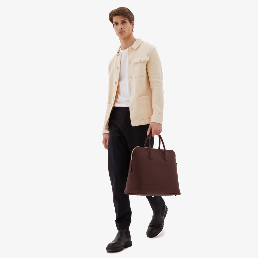 Valextra Tote bag da Uomo in Pelle Marrone | Valextra My Logo Saldi