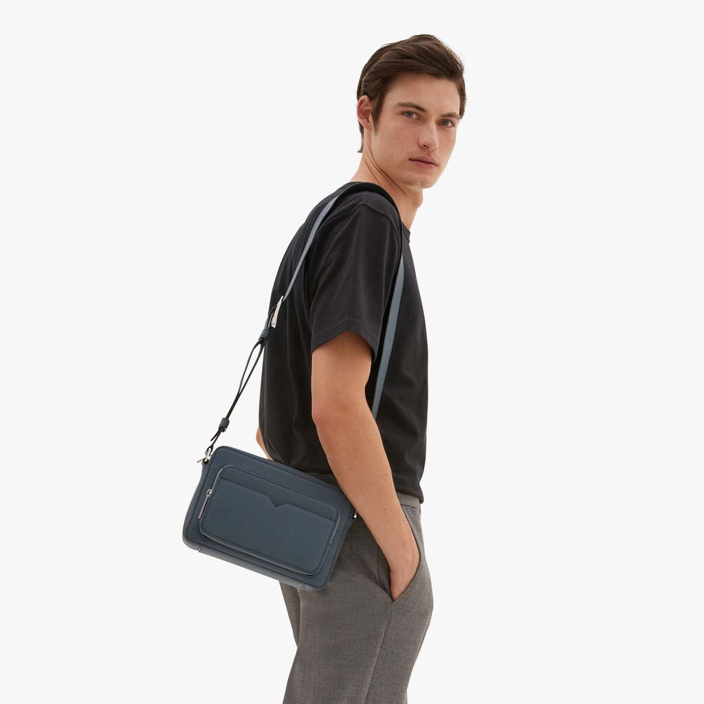 Valextra Borsa compatta da Uomo in Pelle Grigia | Valextra V-Line Offerte
