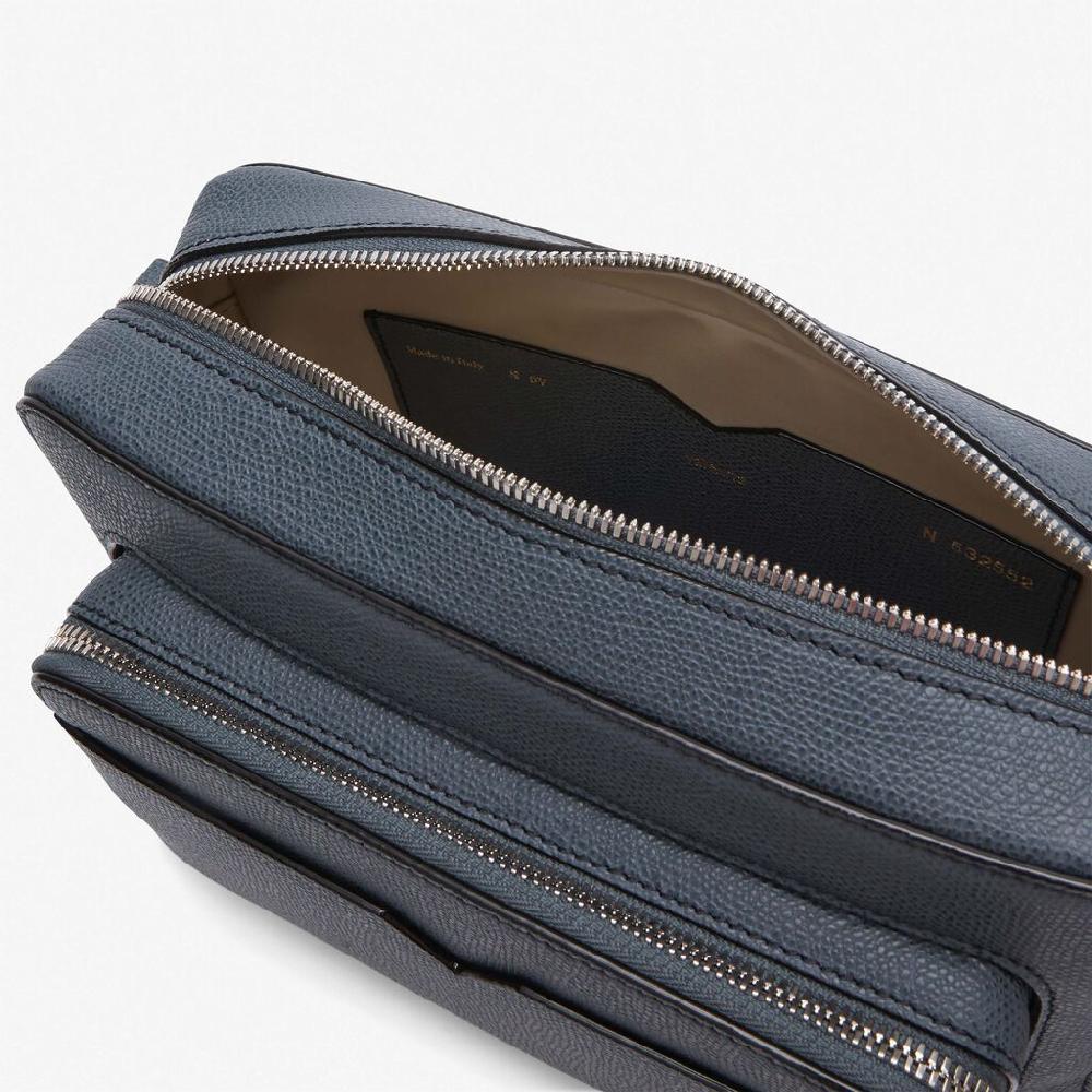 Valextra Borsa compatta da Uomo in Pelle Grigia | Valextra V-Line Offerte