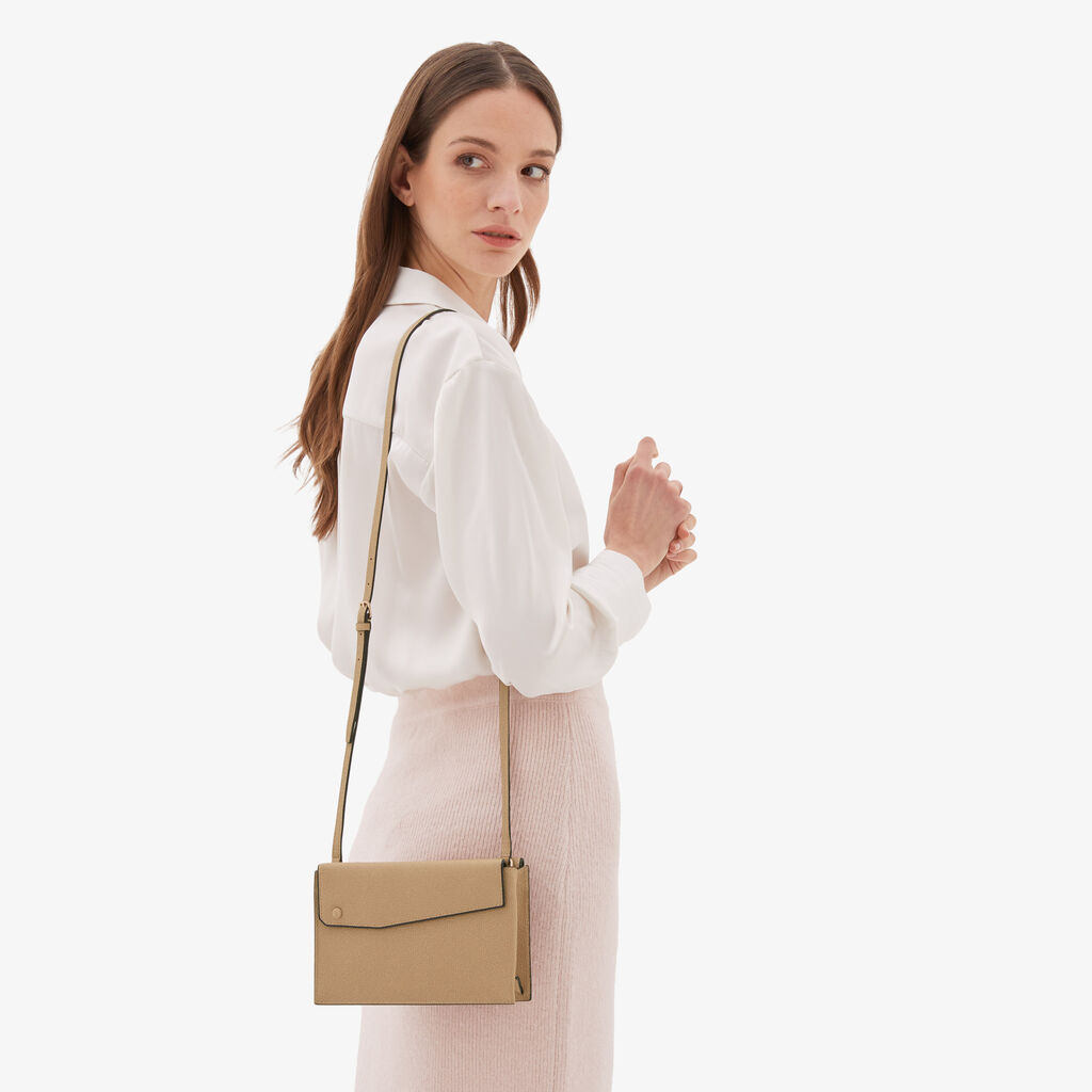 Valextra Borsetta a tracolla piccola in Pelle Beige | Valextra Pocket Qualità Garantita