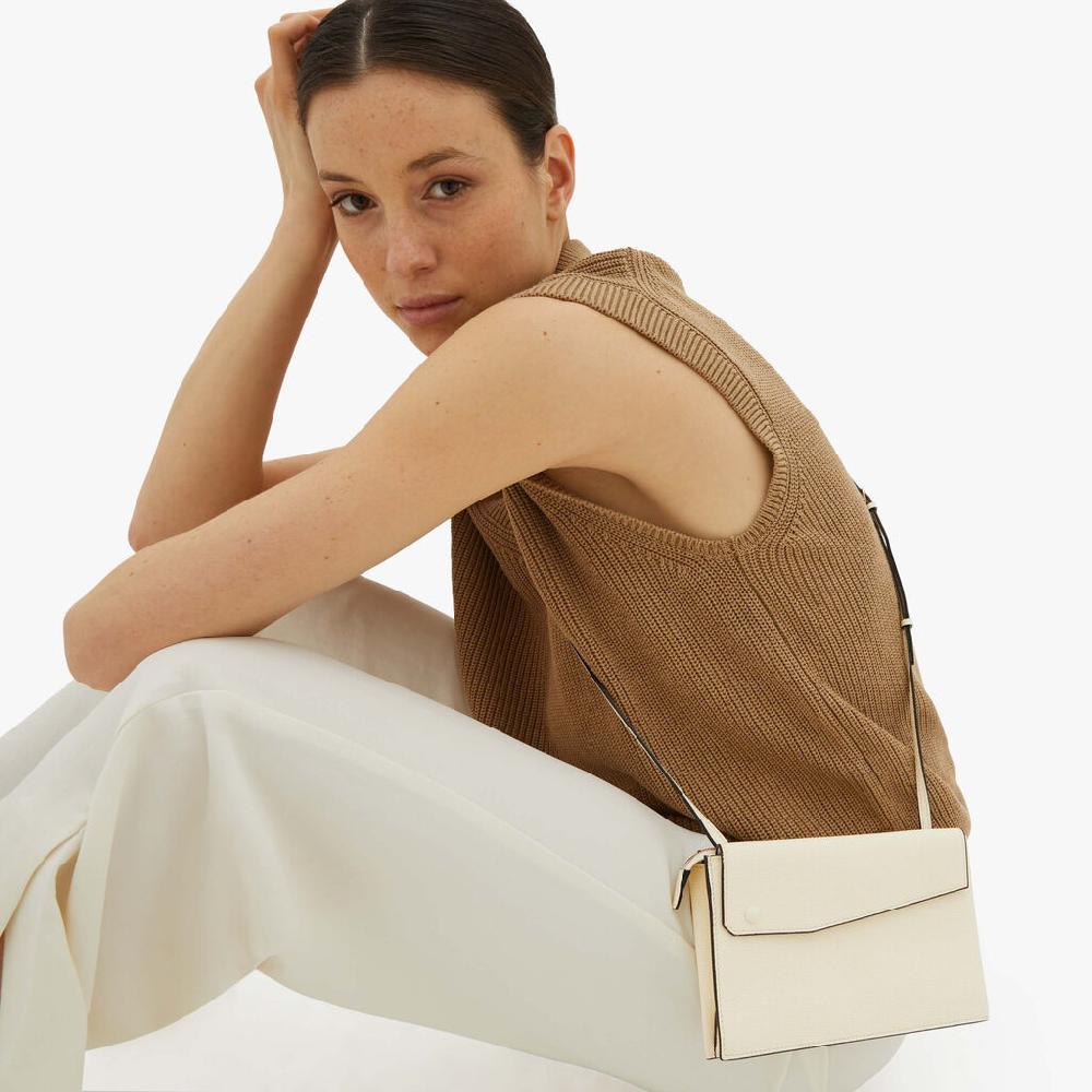 Valextra Borsetta piccola Mini in Pelle Bianca | Valextra Pocket Vendita Calda