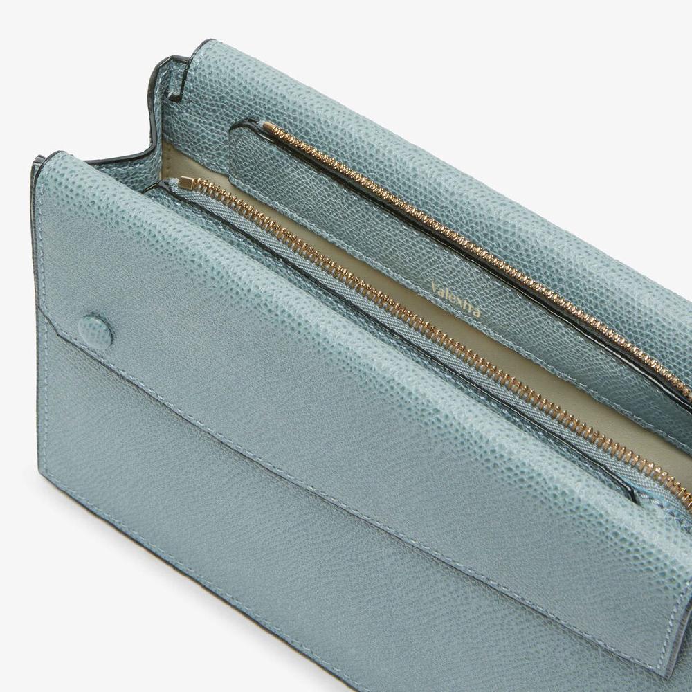 Valextra Borsetta piccola Mini in Pelle Blu | Valextra Pocket Vendita Economica