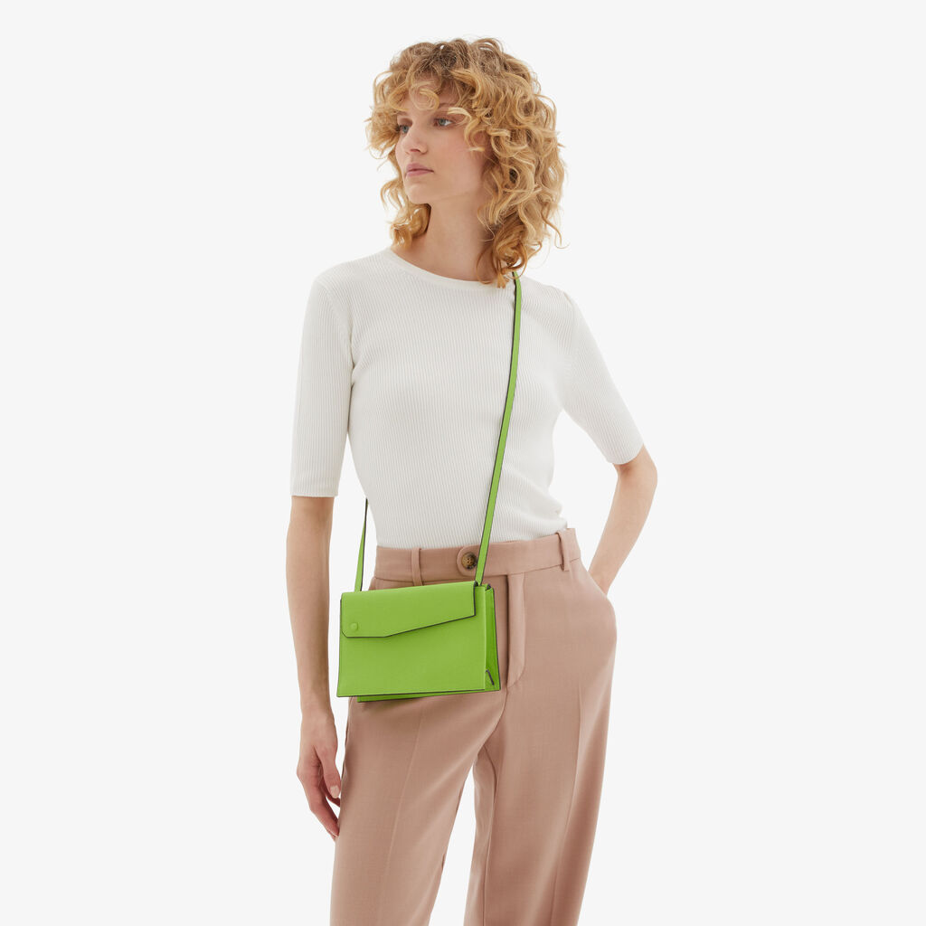 Valextra Borsa a tracolla da Donna in Pelle Verde | Valextra Pocket Saldi Di Fabbrica
