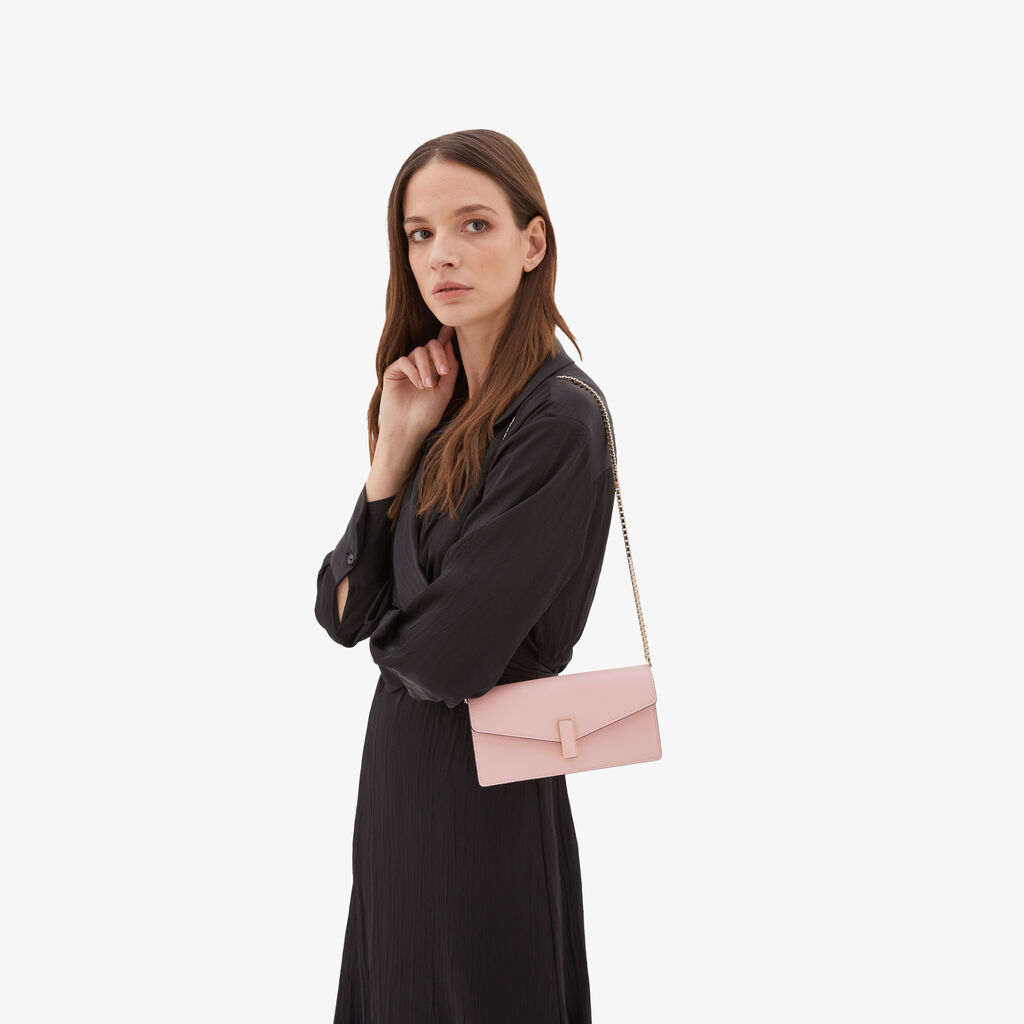 Valextra Borsetta clutch compatta in Pelle Rosa | Valextra Iside Nuova
