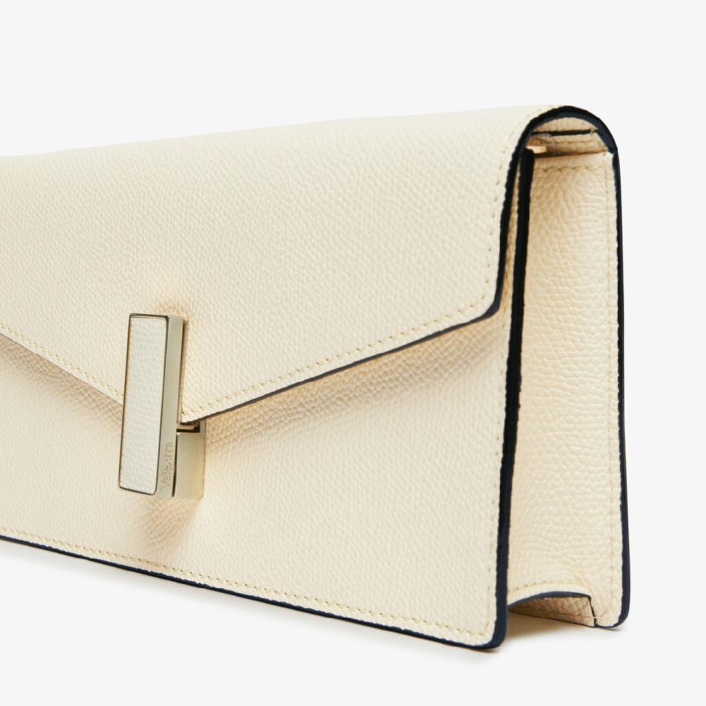 Valextra Pochette in Pelle Bianca con tracolla | Valextra Iside Moda