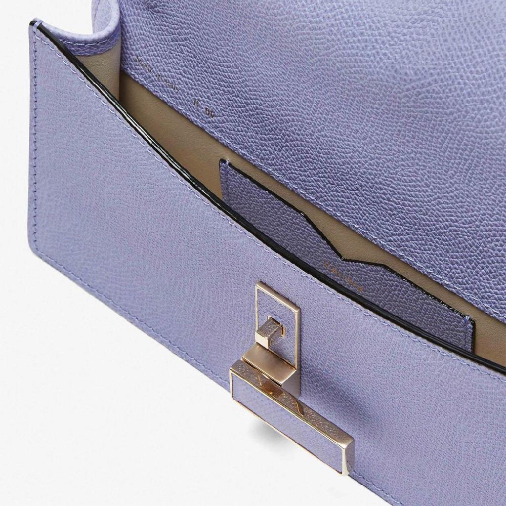Valextra Pochette minimal da Donna in Pelle Lilla | Valextra Iside Italy