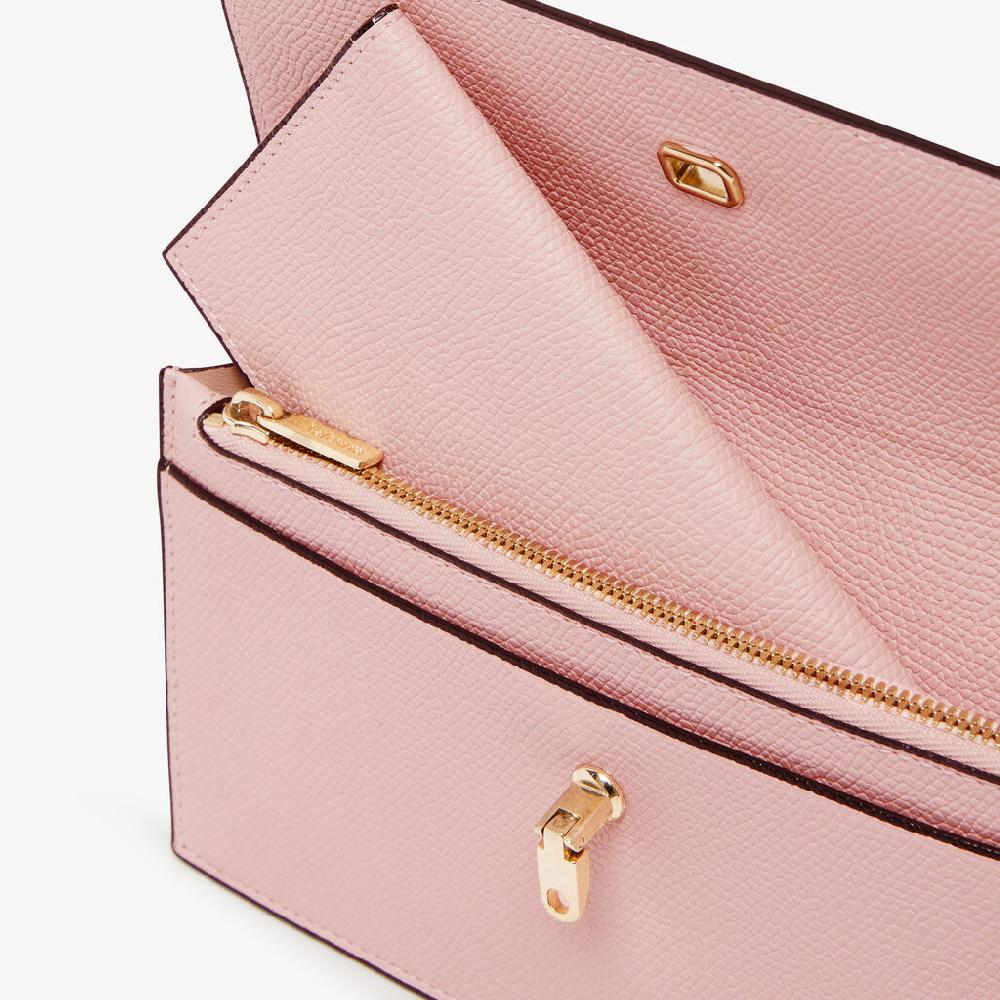 Valextra Portafoglio versatile grande in Pelle Rosa | Valextra Brera 2025