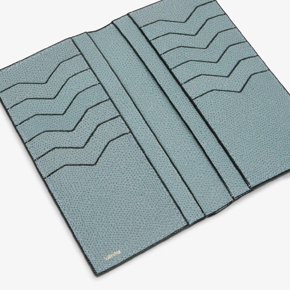 Valextra Portafoglio verticale bifold in Pelle Azzurra cerulea | Valextra Offerte