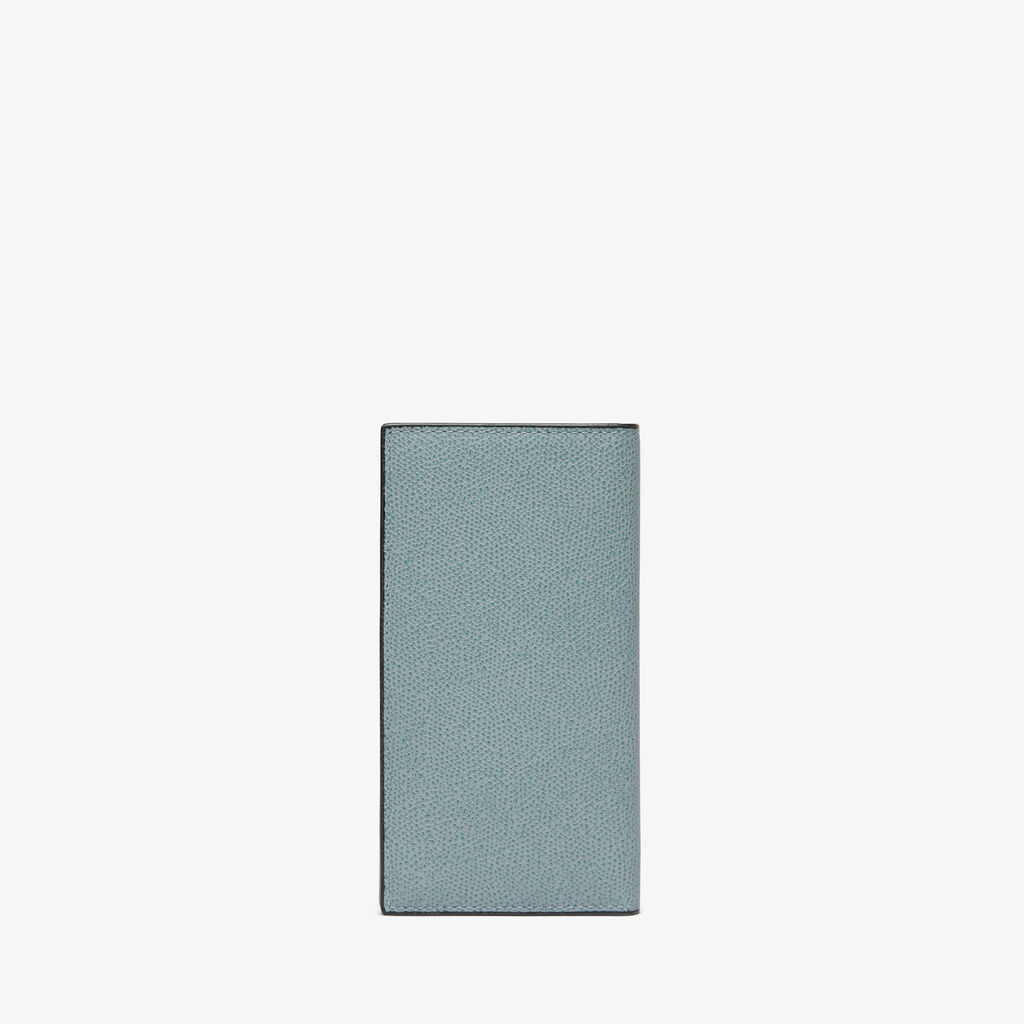 Valextra Portafoglio verticale bifold in Pelle Azzurra cerulea | Valextra Offerte