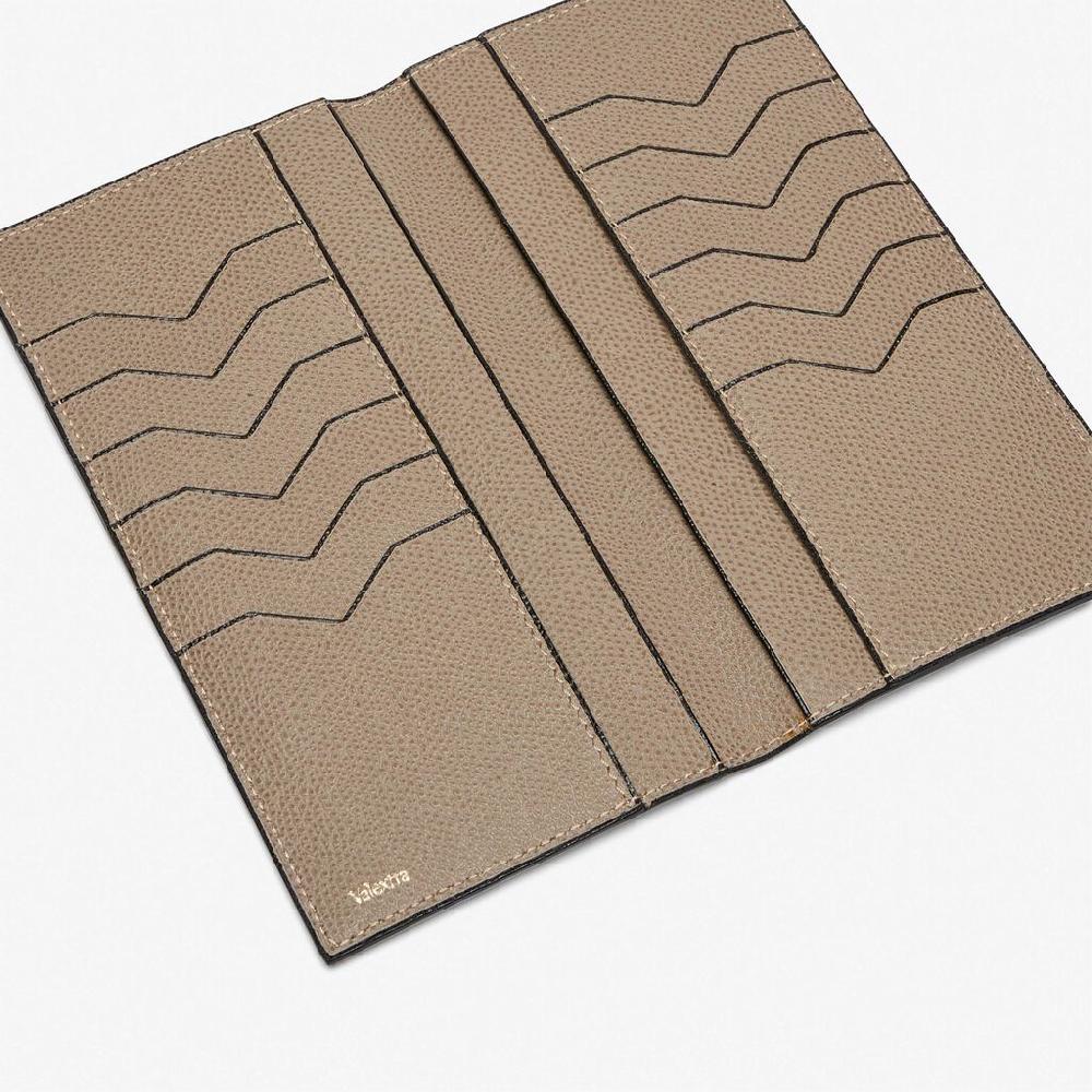 Valextra Portafoglio verticale bifold in Pelle Marrone Tortora | Valextra Soddisfazione Garantita