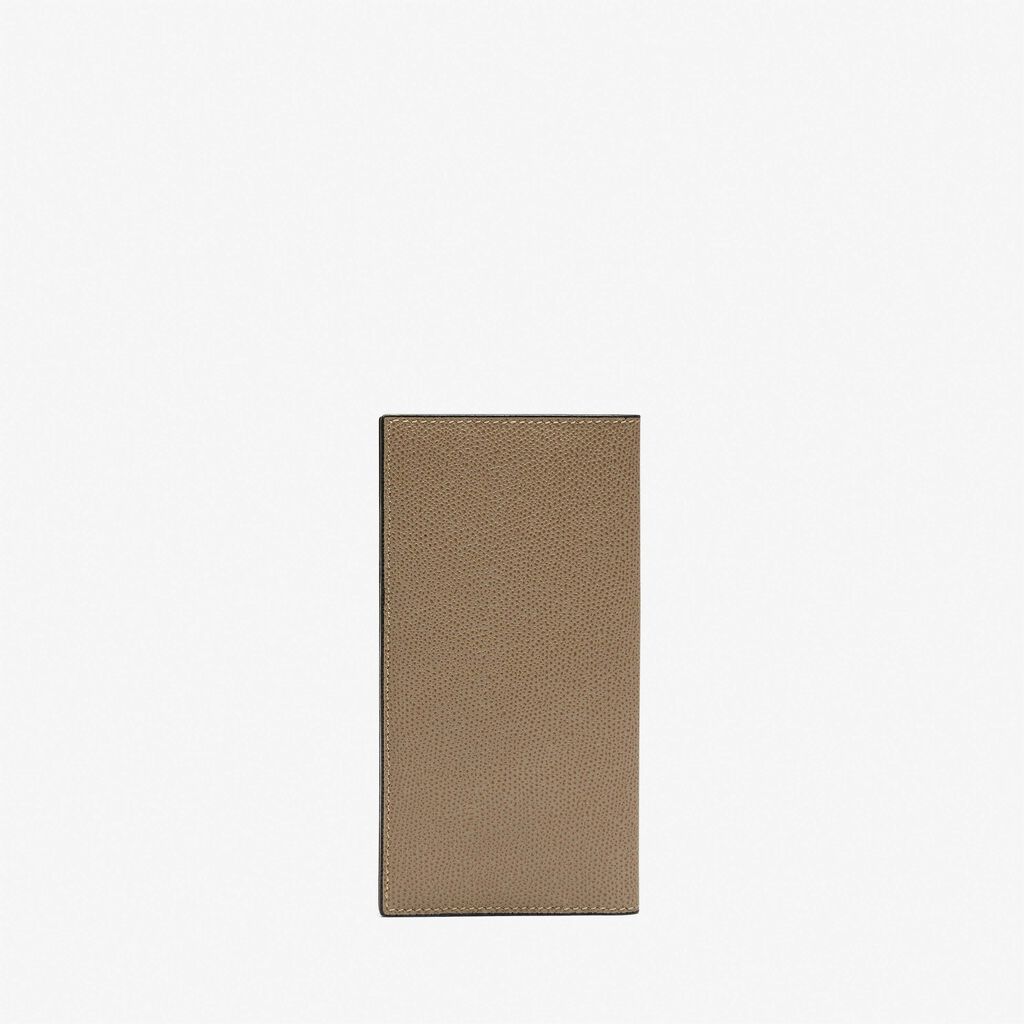 Valextra Portafoglio verticale bifold in Pelle Marrone Tortora | Valextra Soddisfazione Garantita