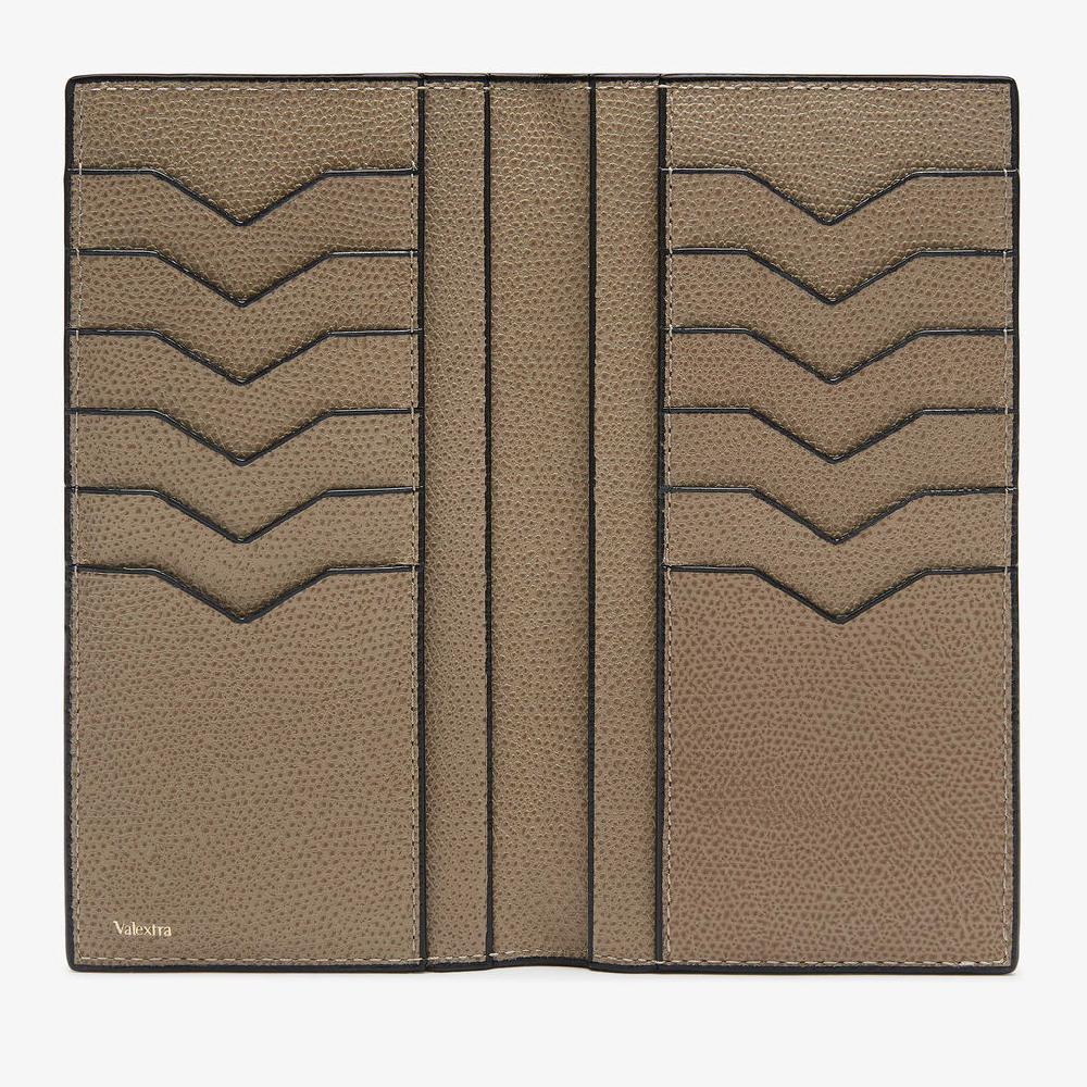 Valextra Portafoglio verticale bifold in Pelle Marrone Tortora | Valextra Soddisfazione Garantita