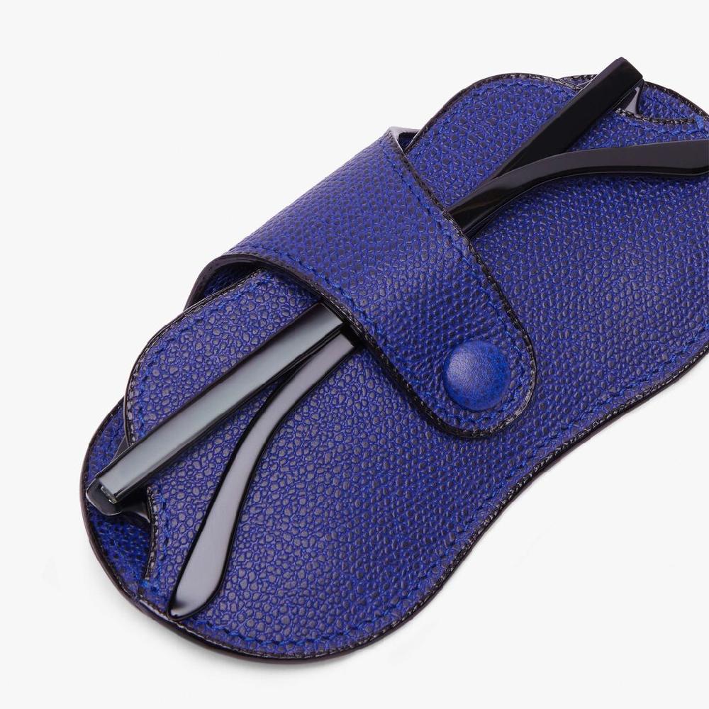 Valextra Custodia occhiali morbida in Pelle Blu | Valextra Shopping Online