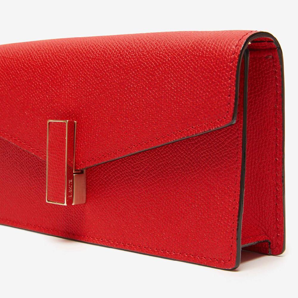 Valextra Pochette semplice e compatta in Pelle Rossa | Valextra Iside Sconto