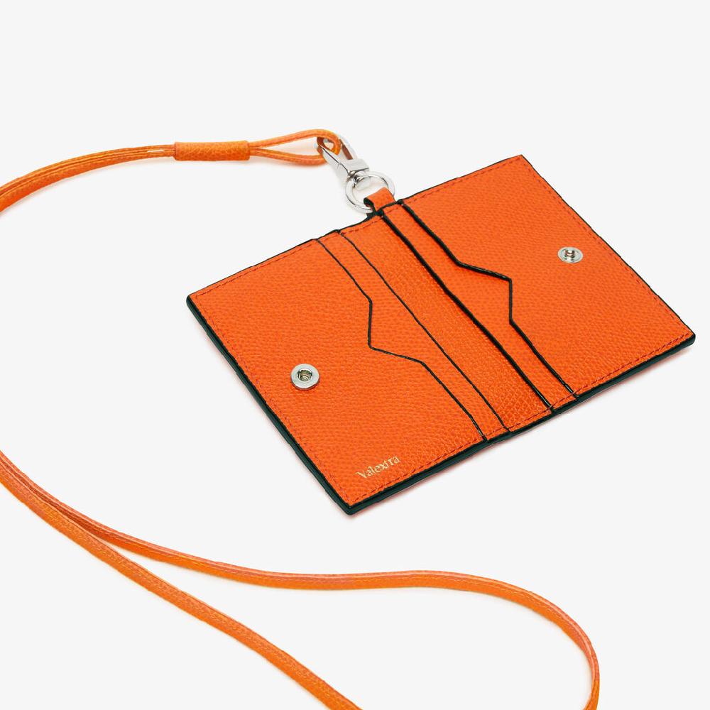 Valextra Porta carte con laccio da Donna in Pelle Arancione | Valextra Online