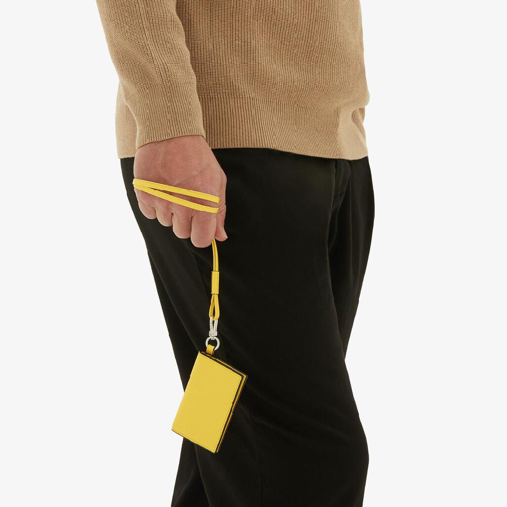 Valextra Porta carte con laccio da Donna in Pelle Gialla | Valextra Saldi