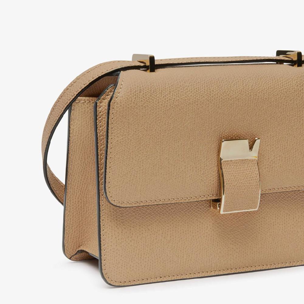Valextra Borsetta a tracolla Mini da Donna in Pelle Beige | Valextra Vendita Calda