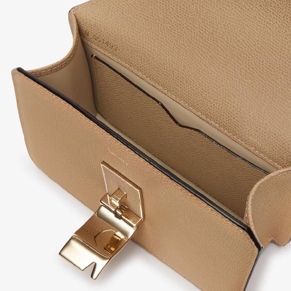 Valextra Borsetta a tracolla Mini da Donna in Pelle Beige | Valextra Vendita Calda