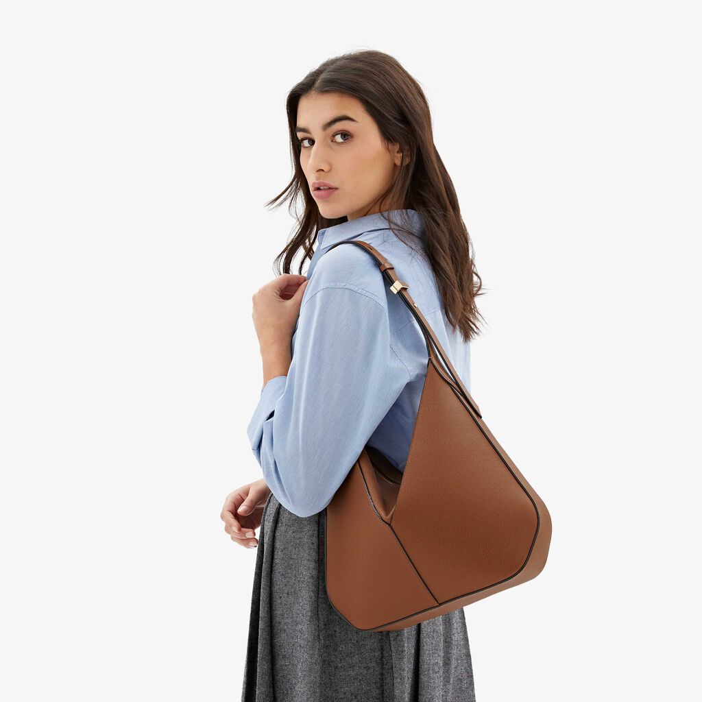 Valextra Borsa hobo da Donna di Lusso in pelle Marrone | Valextra Vivi Vendita Economica