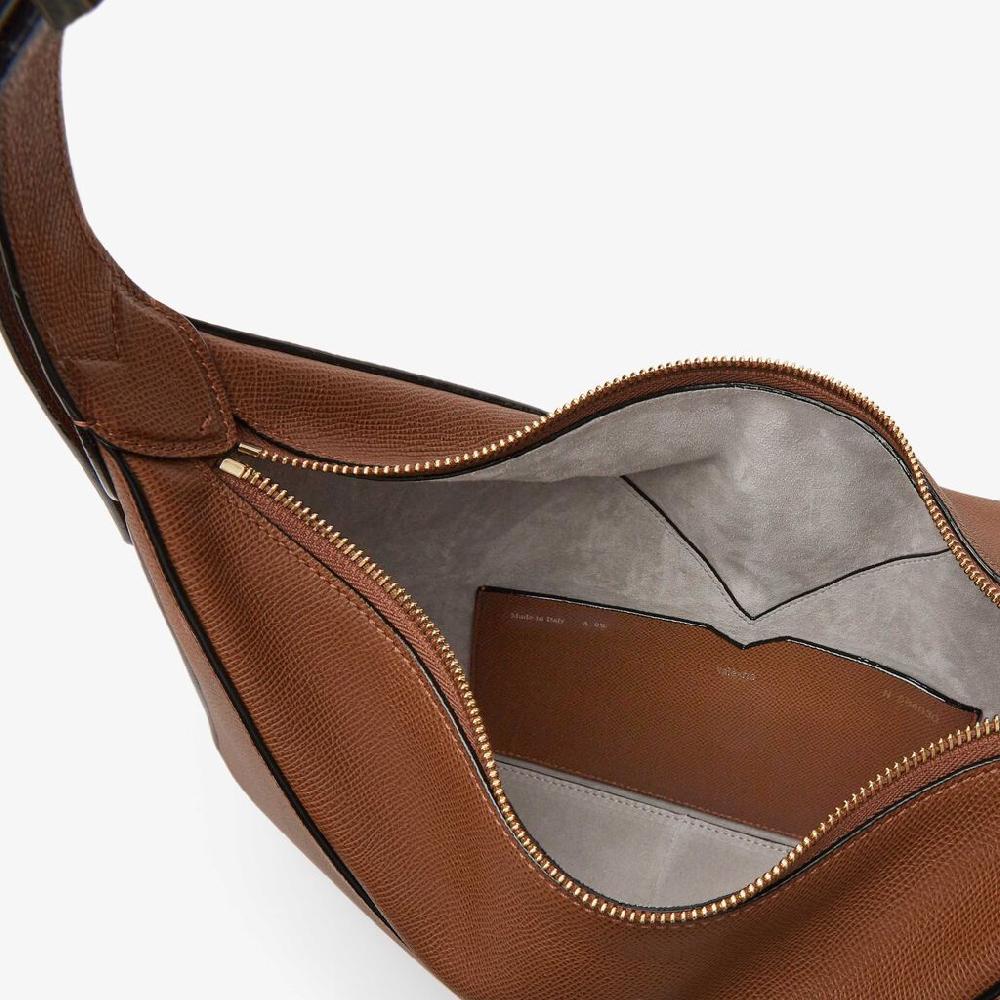 Valextra Borsa hobo da Donna di Lusso in pelle Marrone | Valextra Vivi Vendita Economica